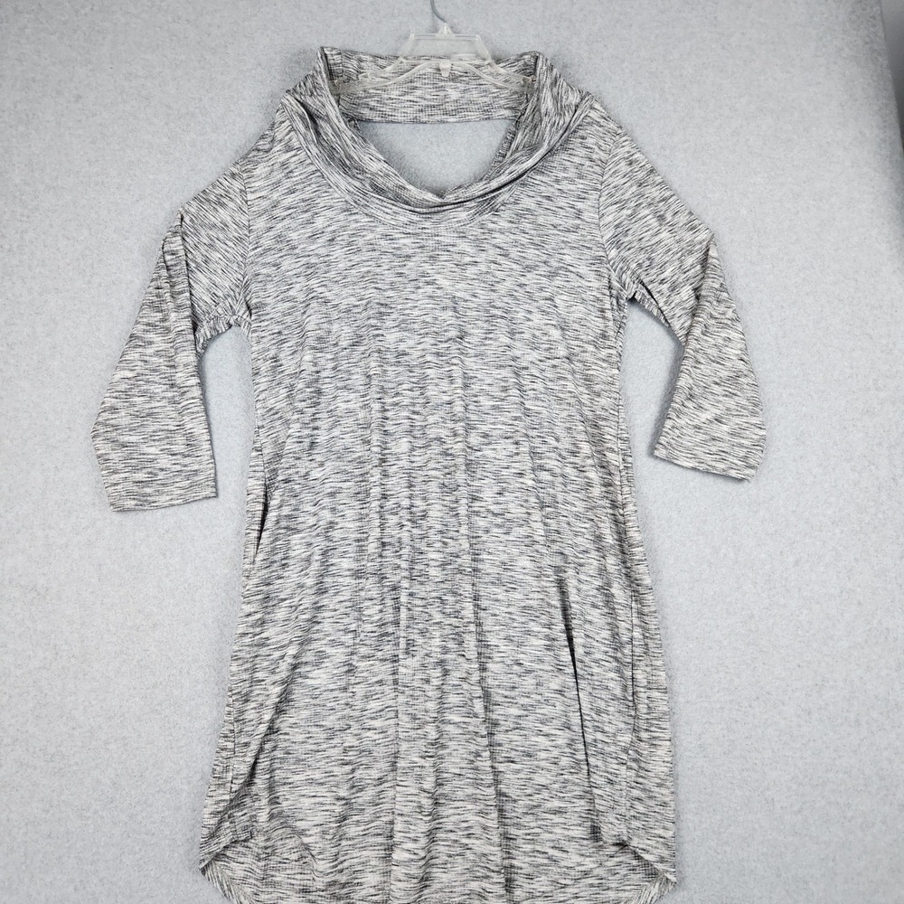 Almost Famous Dress Womens 3X Gray Space Dye Cowl Neck Cutout Back Curved Hem